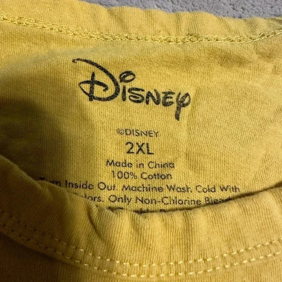 Disney Retro Mickey Minie Mouse Crop Crewneck T-Shirt Yellow - Picture 2 of 5